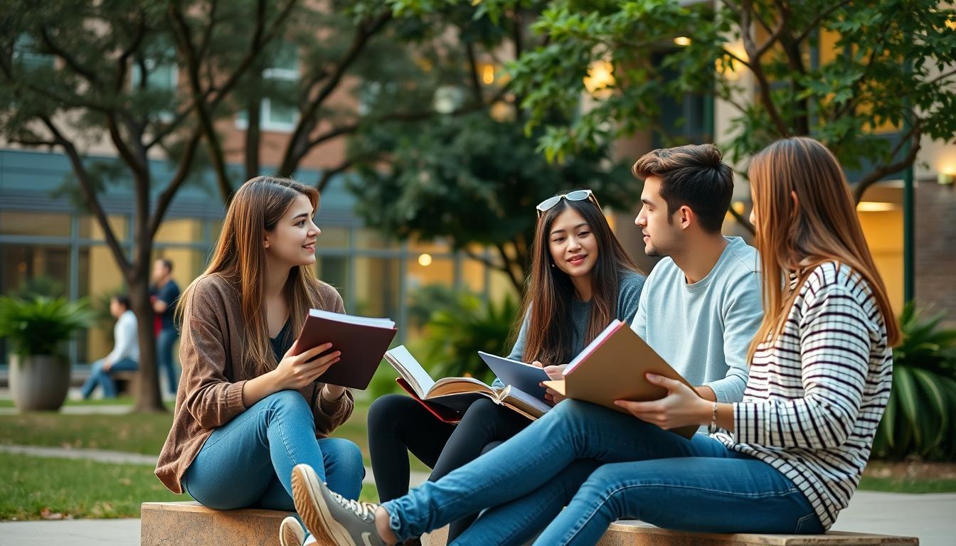 Students working in research laboratory